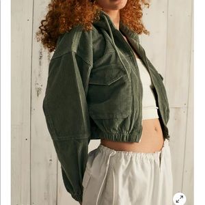 Blue Urban Outfitters corduroy utility pocket jacket